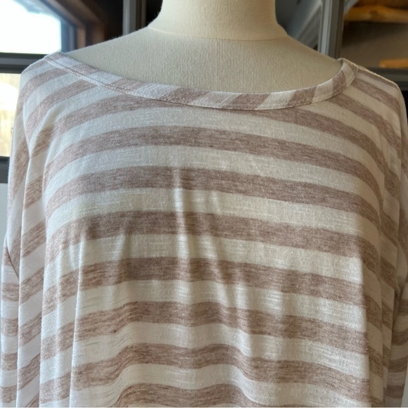 A’reve High-Low Boho Womens Striped Tunic & Lace Top, Size Medium - Picture 2 of 12